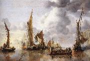 CAPELLE, Jan van de The State Barge Saluted by the Home Fleet df china oil painting artist